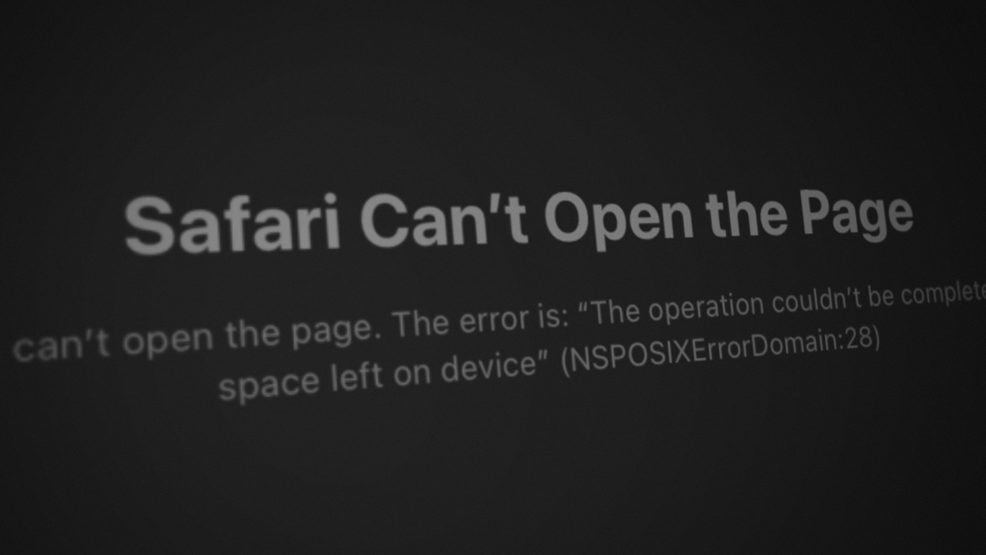 safari webkit encountered an internal error ios
