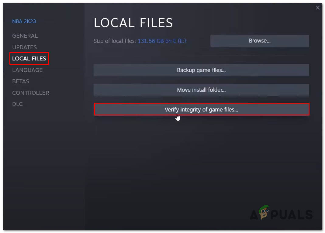 Verifying game resources. Verify your game files