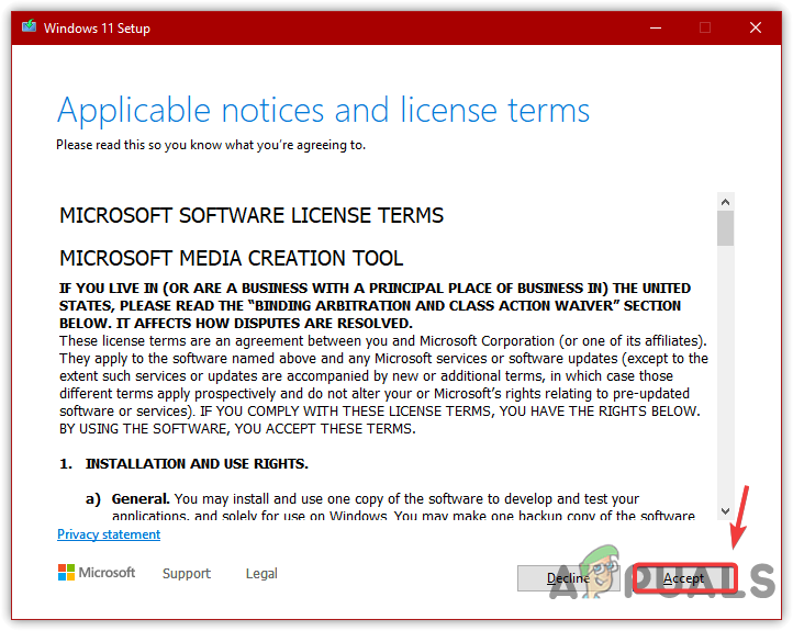 Accepting Notices And License Terms