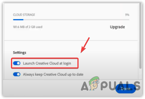 Disabling Launch Creative Cloud At Launching