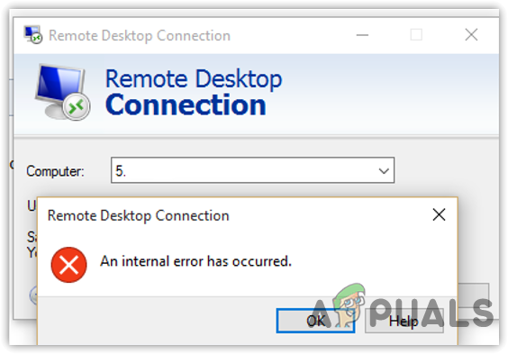Fix- Remote Desktop Connection ‘An Internal Error has Occurred’