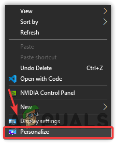 Navigate to Personalize Settings