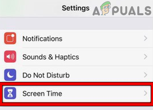 Open Screen Time in the iPhone's Settings