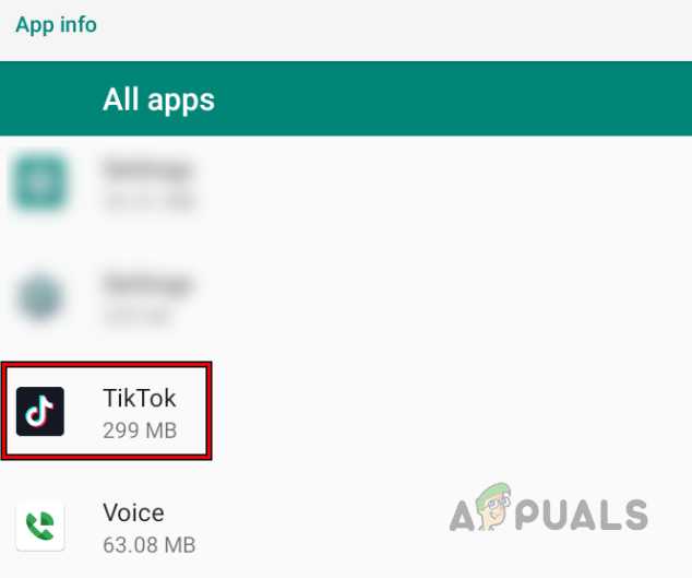 Open TikTok in the Android Phone Apps
