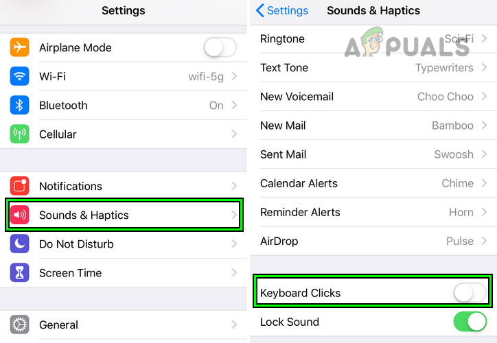 Enable Keyboard Clicks in the Sound & Haptics Sound Settings of the iPhone
