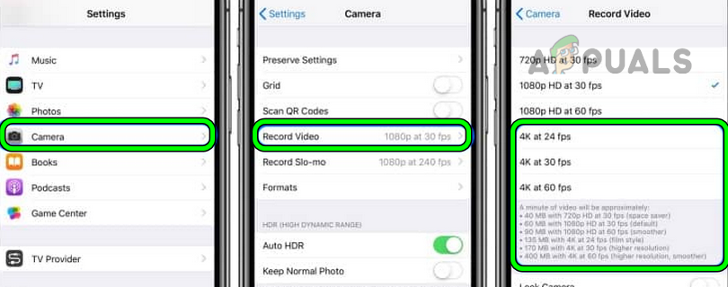Disable 60 FPS in the Camera Settings of Your iPhone