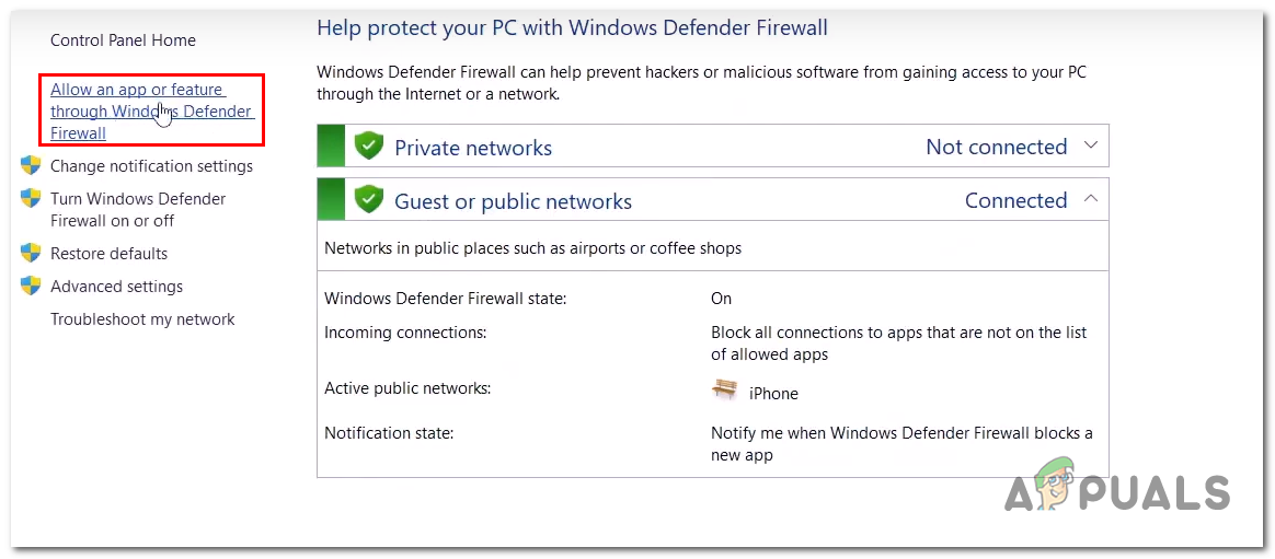 Allowing overwatch controlled folderaccess via the windows defender firewall