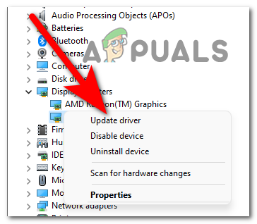 Updating your graphics card from the Device Manager