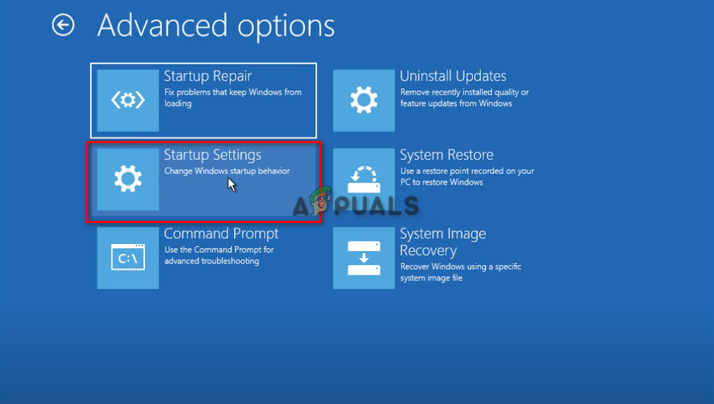Advanced Options Menu in Windows