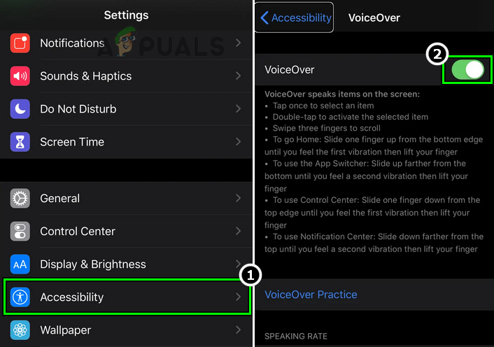 Disable Voice-Over in the iPhone Settings