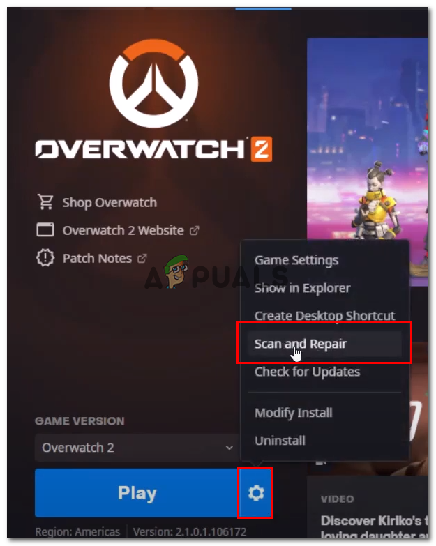 Scanning and repairing the overwatch game files
