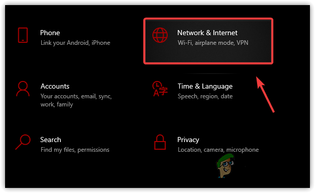 Navigate to Network And Internet From Settings