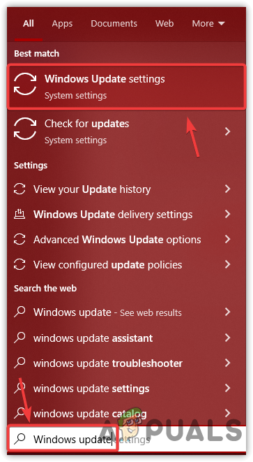 Navigating to Windows Update Settings