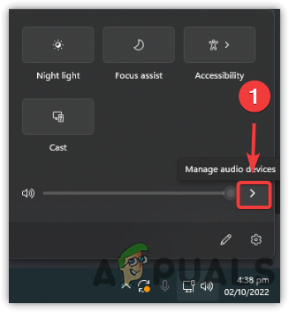 Opening Manage Audio Devices Settings