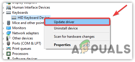 Selecting Update Driver