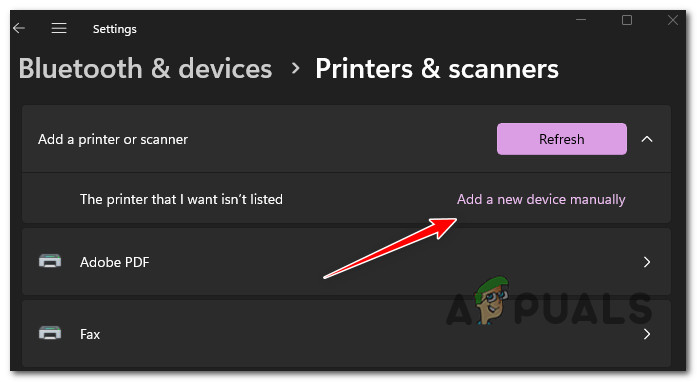 Add a new network printer automaticall