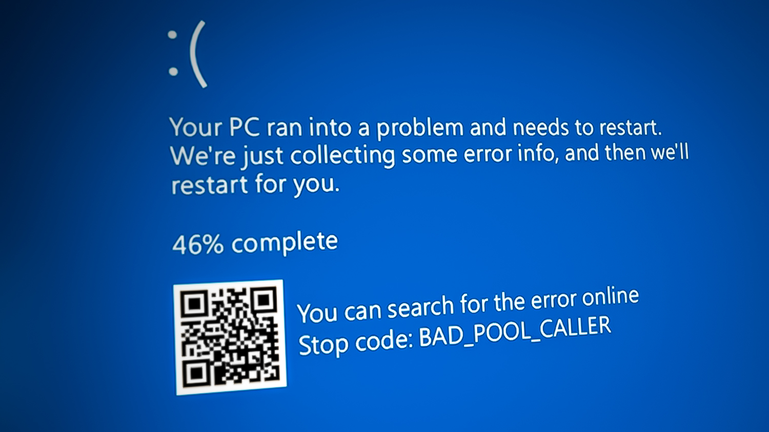 Blue Screen of Death (BSOD) Error Bad_pool_caller