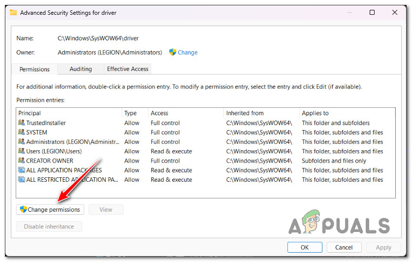 Changing Permissions