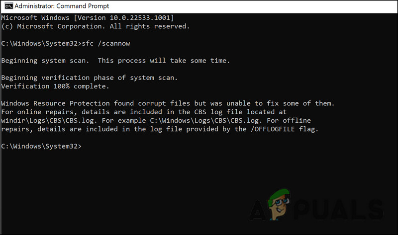 Run the SFC scan in Command Prompt