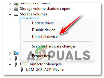 Uninstall the problematic USB drive