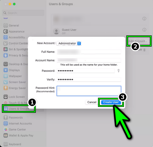 Create a New Administrator User on a Mac