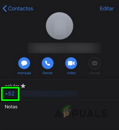 Edit the Contact's Number and Add Country Code to it