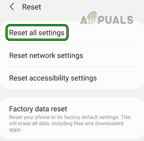 Reset All Settings of the Android Phone