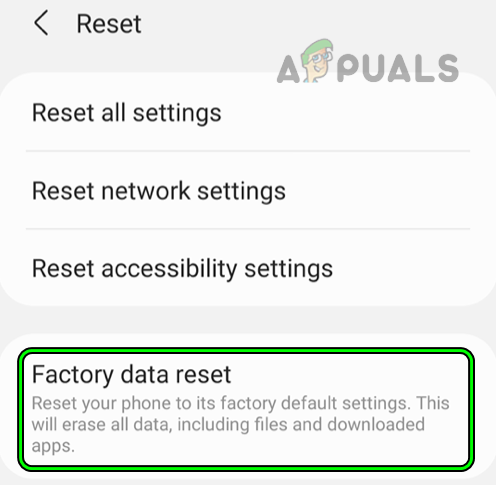 Factory Data Reset an Android Phone