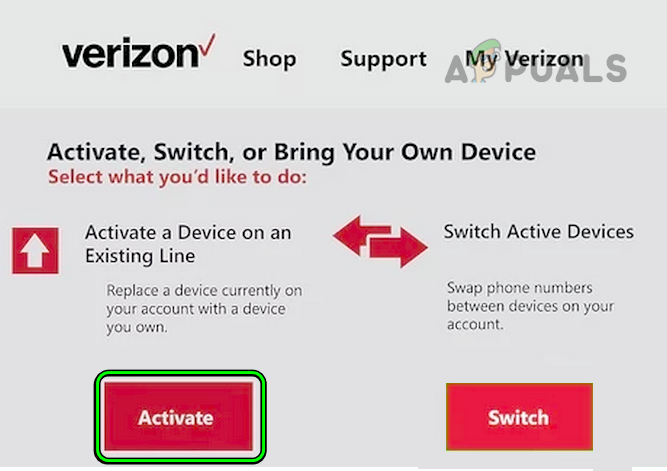 Activate a Device on an Existing Line on Verizon
