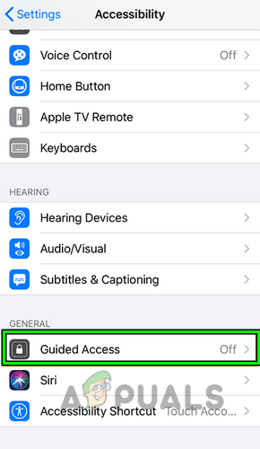 Open Guided Access in the Accessibility Settings of the iPhone