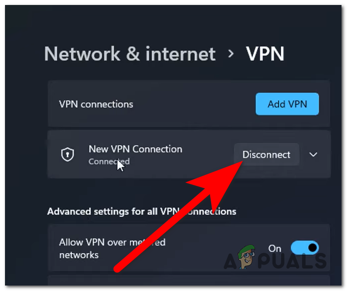 Disconnecting from the VPN