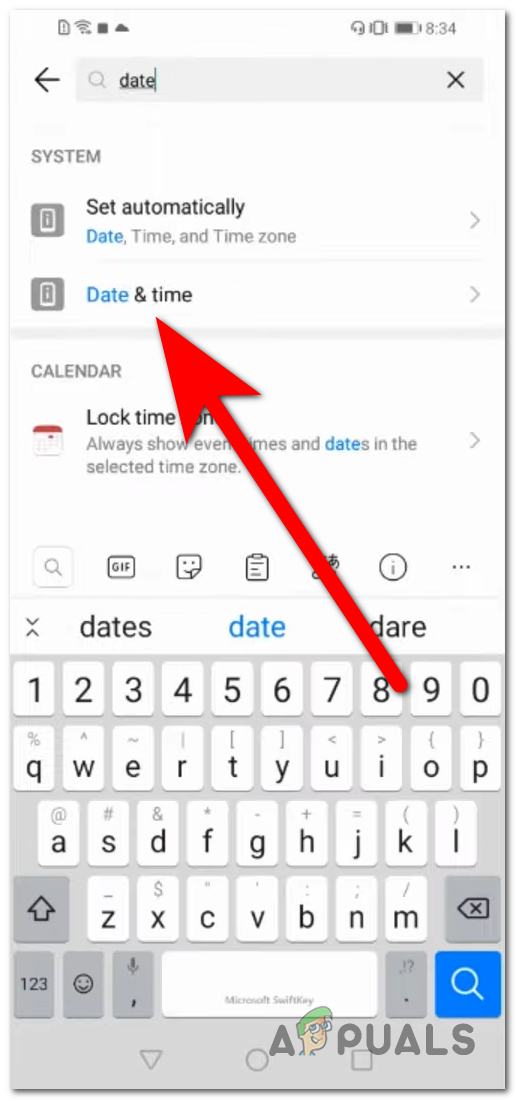 Accessing the Date & time section
