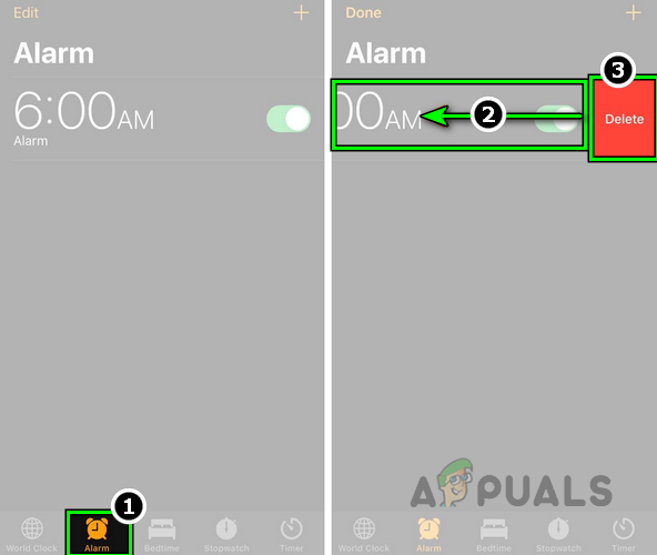 Delete An Alarm in the iPhone's Clock App