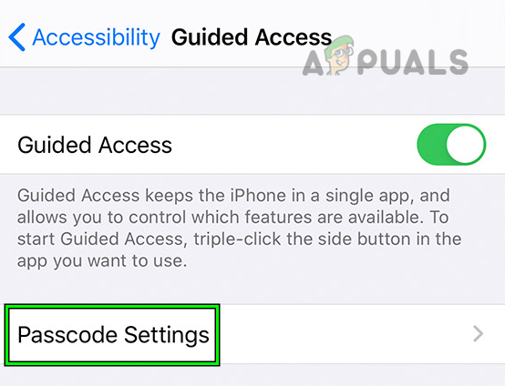 Open Passcode Settings of the iPhone