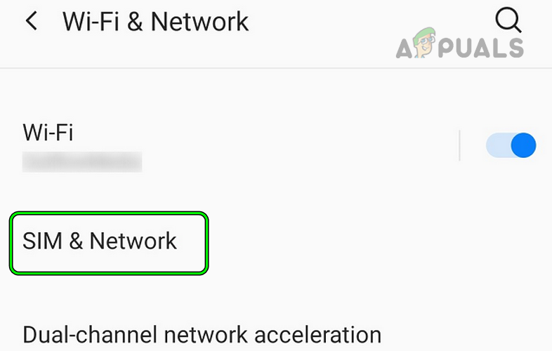 Open SIM & Network in the Android Phone's Network Settings