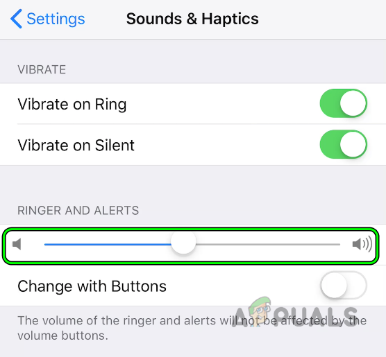 Set Ringer and Alerts Volume to Maximum in the iPhone Sound Settings