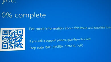 BAD_SYSTEM_CONFIG_INFO on Windows