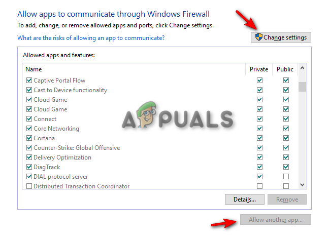 Changing Windows Firewall settings
