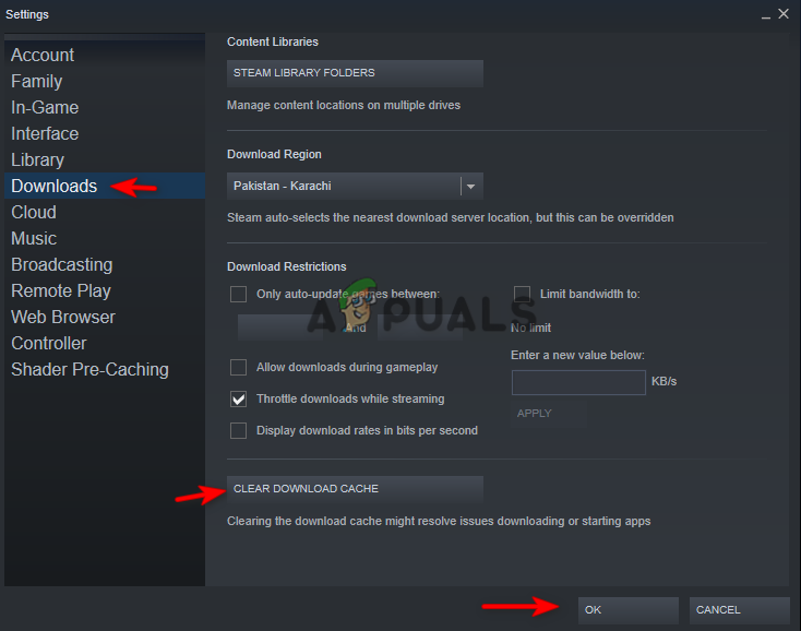 Clearing Download Cache on Steam