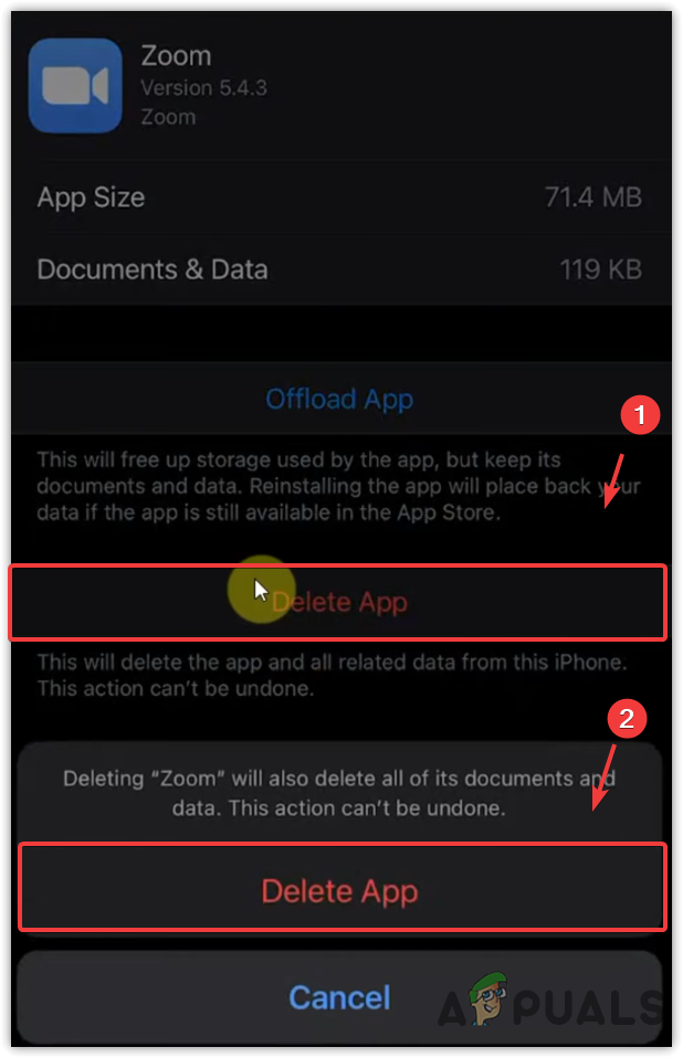 Deleting Zoom app from iPhone