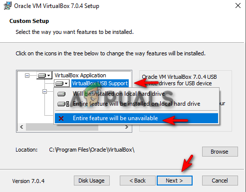 Disabling Oracle VM Virtual Box USB Support 