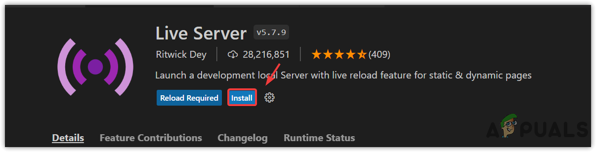Installing a Live Server extension