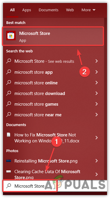 Opening Microsoft Store