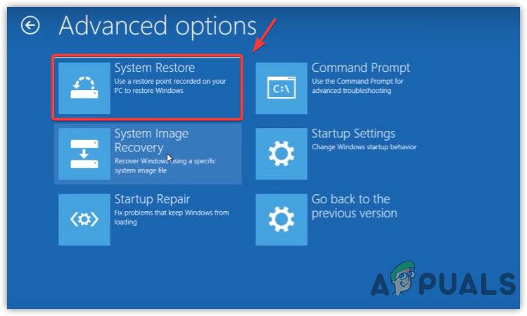 Using System Restore Utility From Windows Recovery Environment