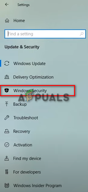 Opening Windows Security 