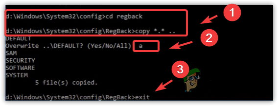 I file della cartella Regback sostituiscono i file di configurazione danneggiati