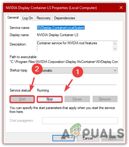 Restarting Nvidia Display Container LS Service