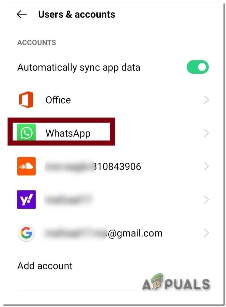 Select Whatsapp Account