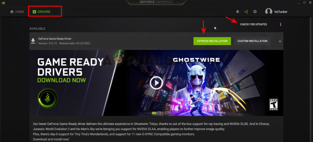 Updating GeForce Game Driver