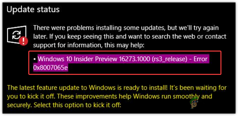 Windows Update error 0x8007065e